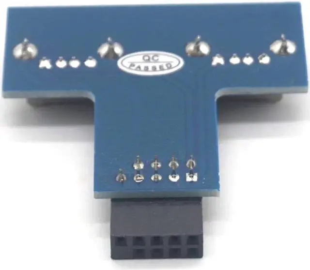 Alt view image 5 of 7 - Motherboard USB 2.0 9Pin Female to 2 Port A Female Adapter Converter PCB Board Card Extender Internal PC Case