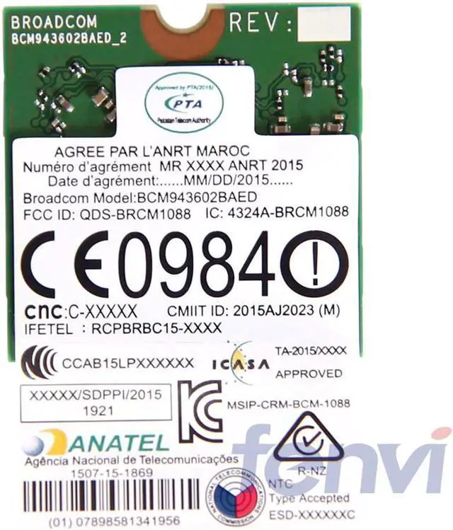 Alt view image 2 of 6 - BCM943602BAED DW1830 Wireless-AC BCM943602 NGFF M.2 1300Mbps 802.11ac WiFi Bluetooth BT4.1 Network Wlan Card support mac os