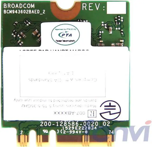 Alt view image 3 of 6 - BCM943602BAED DW1830 Wireless-AC BCM943602 NGFF M.2 1300Mbps 802.11ac WiFi Bluetooth BT4.1 Network Wlan Card support mac os