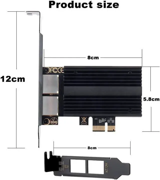 Alt view image 4 of 7 - 2500Mbps PCI-E To RJ45 Network Card Intel I226 Gigabit Ethernet rj45 Dual Ports 1000/2500M PCI Express Wlan Adapter For Desktop