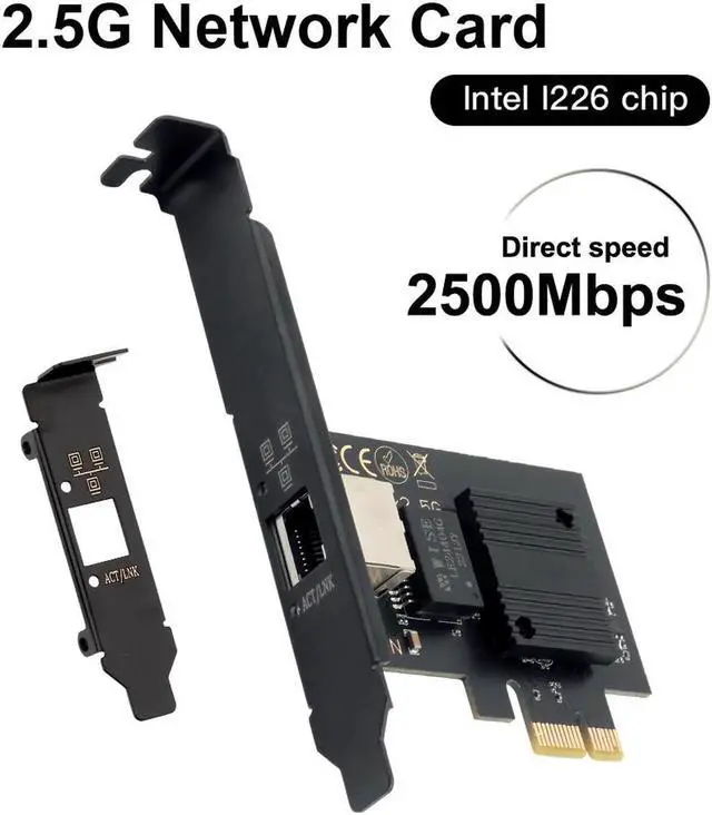 Main image of 2500Mbps PCI-E To RJ45 Network Card Intel I226 Gigabit Ethernet rj45 Dual Ports 1000/2500M PCI Express Wlan Adapter For Desktop