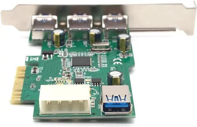 Alt view image 7 of 7 - EU309A 4 Port USB3.0 5Gb Super Speed PCI Express Controller Card Chipset for Eton EJ198
