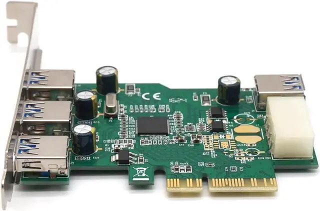 Alt view image 2 of 7 - EU309A 4 Port USB3.0 5Gb Super Speed PCI Express Controller Card Chipset for Eton EJ198
