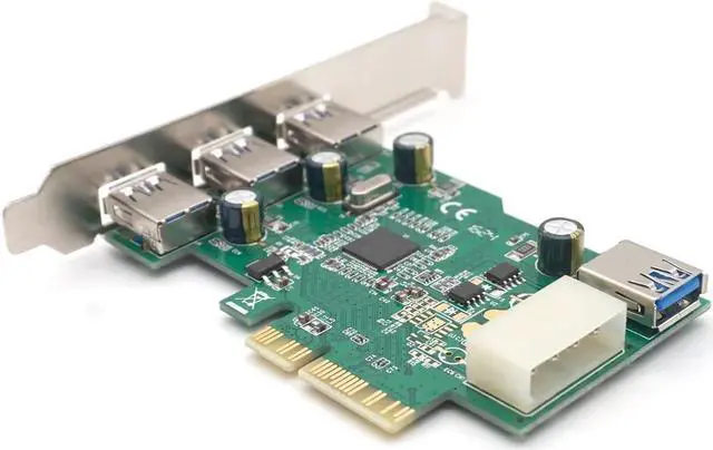 Alt view image 4 of 7 - EU309A 4 Port USB3.0 5Gb Super Speed PCI Express Controller Card Chipset for Eton EJ198