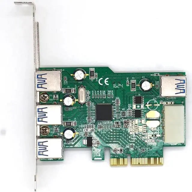Alt view image 3 of 7 - EU309A 4 Port USB3.0 5Gb Super Speed PCI Express Controller Card Chipset for Eton EJ198