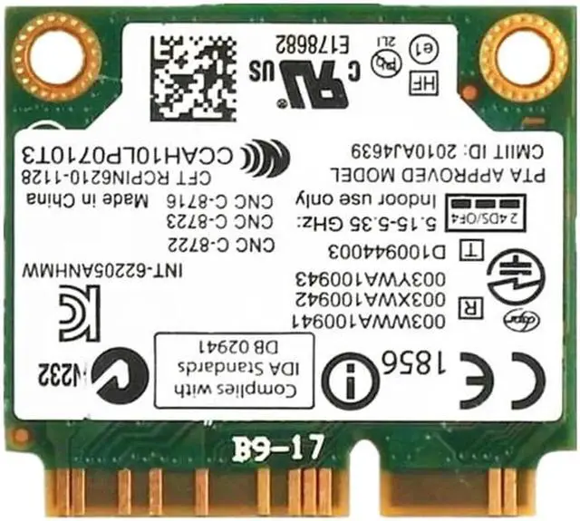 Alt view image 2 of 2 - 2.4G/5GHz Wireless Adapters for Intel Centrino Advanced-N 6205 62205AN 62205ANHMW 300Mbps Half Mini PCI-E WiFi Card 802.11n