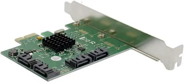 Alt view image 3 of 6 - PCI-E to 4 Ports SATA III 3.0 6G Controller Card Marvell 88SE9215 non raid pcie 2.0 x1 expansion card Low profile bracket