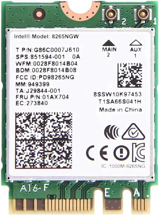Main image of Dual Band 8265NGW 802.11AC WIFI MU-MIMO Intel Wireless-AC 8265ac NGFF 867Mbps Wi-Fi+Bluetooth 4.2 Wlan Card For Windows 7/8/10