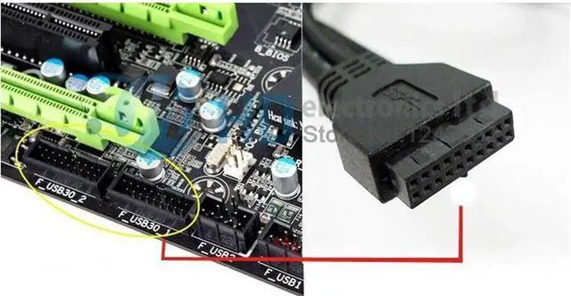 Alt view image 3 of 6 - 3.5" Floppy Bay Internal 20 Pin 2 Ports USB 3.0 Front Panel Bracket Cable usb3.0 to 20pin/19pin