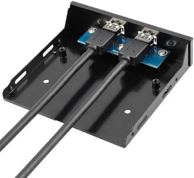Alt view image 6 of 6 - 3.5" Floppy Bay Internal 20 Pin 2 Ports USB 3.0 Front Panel Bracket Cable usb3.0 to 20pin/19pin