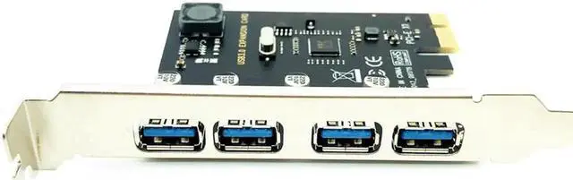 Alt view image 4 of 7 - 4 Port USB 3.0 PCI-E Expansion Card PCI Express PCIe USB 3.0 HUB Adapter 4-Port USB3.0 Controller USB 3 0 PCI e PCIe Express 1X