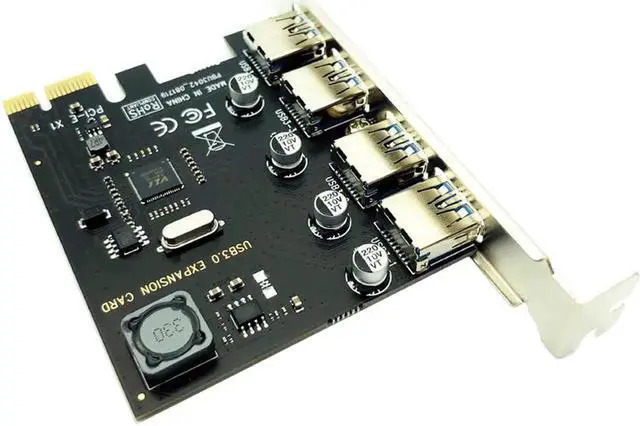 Alt view image 3 of 7 - 4 Port USB 3.0 PCI-E Expansion Card PCI Express PCIe USB 3.0 HUB Adapter 4-Port USB3.0 Controller USB 3 0 PCI e PCIe Express 1X