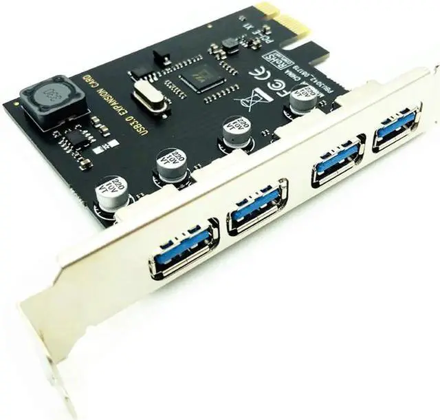 Alt view image 2 of 7 - 4 Port USB 3.0 PCI-E Expansion Card PCI Express PCIe USB 3.0 HUB Adapter 4-Port USB3.0 Controller USB 3 0 PCI e PCIe Express 1X