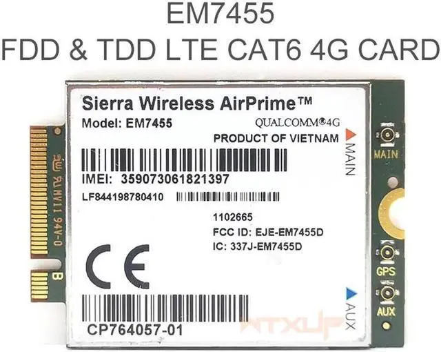 Main image of Sierra Wireless EM7455 FDD/TDD LTE Cat6 NGFF/M.2 4G MODULE 4G CARD 300Mbps