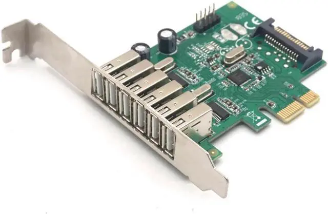 Main image of 6 Ports USB 2.0 PCIE HUB CARD Renesas usb expansion USB 2.0 PCI-Express card (6 external Ports and 2 internal Ports)