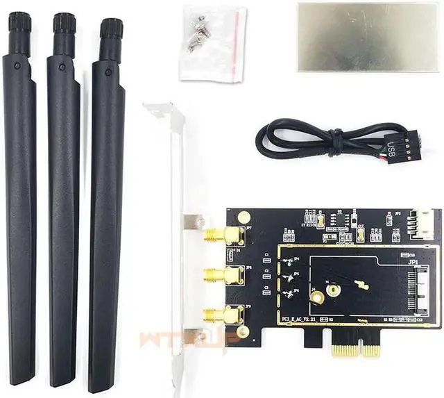 Alt view image 5 of 7 - BCM94360CSAX BCM943602CS Bcm94331CSAX desktop PCI-e PCIE 1x 16x PC wifi + bluetooth Adapter Converter for Apple WLAN Card