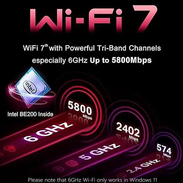 Alt view image 4 of 6 - BE200 Bluetooth 5.4 Wifi Card BE200NGW 2.4/ 5/ 6 GHz 5.8 Gbps For Windows 11 PC Laptop