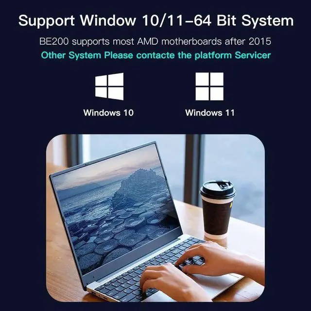 Alt view image 3 of 6 - BE200 Bluetooth 5.4 Wifi Card BE200NGW 2.4/ 5/ 6 GHz 5.8 Gbps For Windows 11 PC Laptop