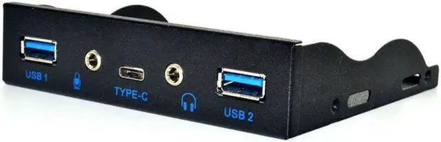 Alt view image 3 of 7 - USB HUB 5 Port USB 3.1 TYPE-C USB 3.0 Front Panel HD Audio 3.5mm Earphone Jack Mic Expansion Adapter for Desktop 3.5" Floppy Bay