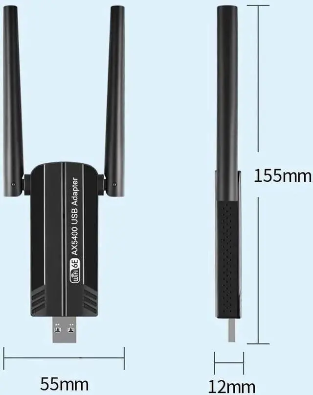 Alt view image 5 of 7 - 5400Mbps WiFi 6E Network Card USB 3.0 WiFi Adapter Tri-Band 2.4G 5G 6G Wifi Receiver Dongle For Windows 10 11 Driver Free