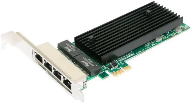 Alt view image 6 of 6 - PCI-E 10/100/1000M Lan 4-Port RJ45 Gigabit Ethernet PCI-Express X14 Server Adapter Network Card Intel I82576EB T4 Chipset