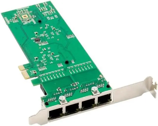 Alt view image 2 of 6 - PCI-E 10/100/1000M Lan 4-Port RJ45 Gigabit Ethernet PCI-Express X14 Server Adapter Network Card Intel I82576EB T4 Chipset