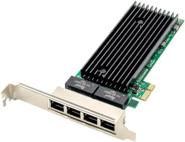 Main image of PCI-E 10/100/1000M Lan 4-Port RJ45 Gigabit Ethernet PCI-Express X14 Server Adapter Network Card Intel I82576EB T4 Chipset
