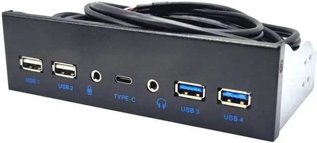 Alt view image 6 of 7 - USB 3.0 Front Panel for PC USB 3.1 Type C + 2x USB3.0 + 2x USB2.0 Hub + HD Audio 3.5mm + Earphone MIC for 5.25" CD-ROM Drive Bay