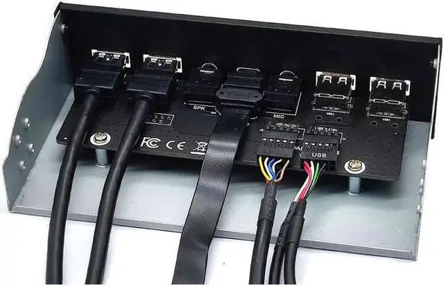 Alt view image 5 of 7 - USB 3.0 Front Panel for PC USB 3.1 Type C + 2x USB3.0 + 2x USB2.0 Hub + HD Audio 3.5mm + Earphone MIC for 5.25" CD-ROM Drive Bay