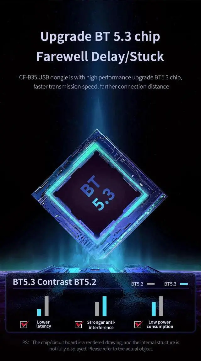 Alt view image 4 of 7 - USB BT5.3 Adapter 2.4GHz Free Drive Bluetooth Dongle with External Antenna Data transfer Support Windows 8.1/10 /11