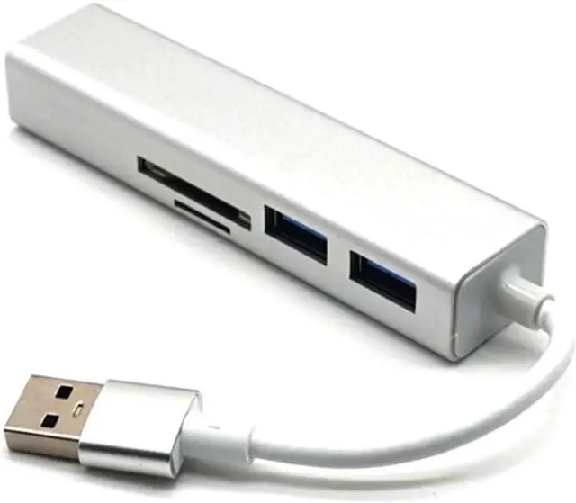 Main image of Aluminum USB3.0 to RJ45 2 Port USB3.0 SD TF Card Reader Adapter Converter