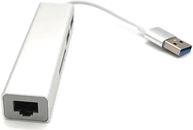 Alt view image 5 of 7 - Aluminum USB3.0 to RJ45 2 Port USB3.0 SD TF Card Reader Adapter Converter
