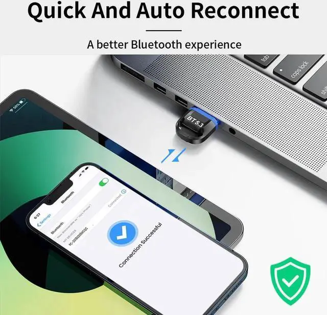 Alt view image 2 of 4 - Bluetooth Adapter for Pc Usb Bluetooth 5.0 Bluetooth 5.3 5.4 Dongle Receiver for Speaker Mouse Keyboard Music Audio Transmitter