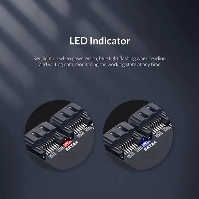 Alt view image 2 of 6 - PCI-E to 5-Port SATA3.0 Expansion Card PCI-E X4 Slot Support 6Gbps PCI-E to SATA Adapter