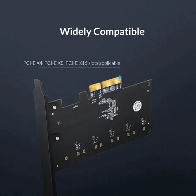 Alt view image 6 of 6 - PCI-E to 5-Port SATA3.0 Expansion Card PCI-E X4 Slot Support 6Gbps PCI-E to SATA Adapter