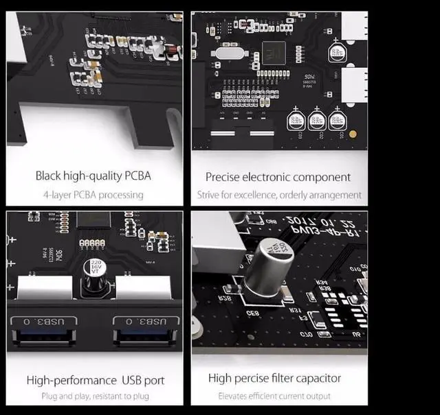 Alt view image 2 of 7 - 2 Port USB3.0 PCI-E Expansion Card Adapter PCI-E to 2 Port USB 3.0 HUB Controller Adapter Card with 19 Pin Power Supply PCI-E Extender Card