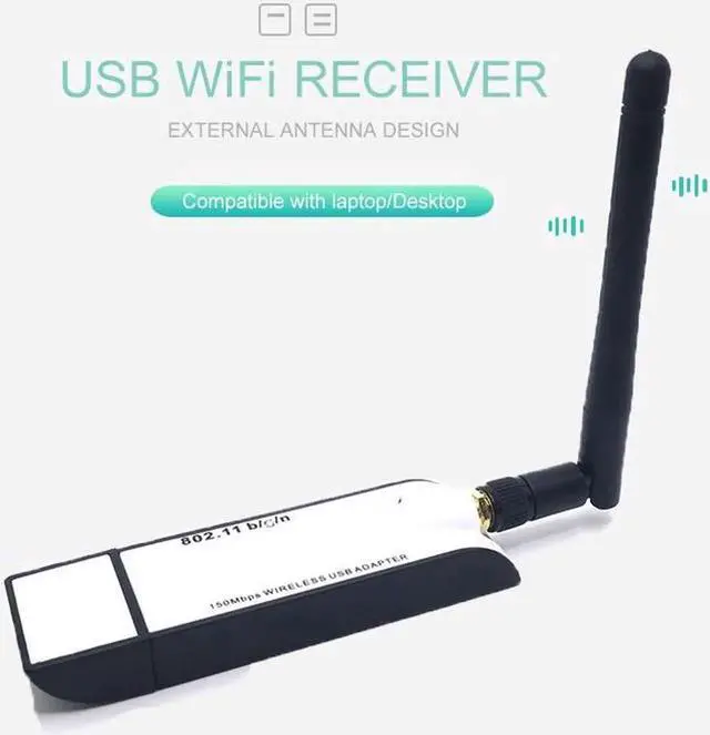 Alt view image 6 of 7 - New WIFI USB Adapter RT3070 150Mbps USB 2.0 WiFi Wireless Network Card 802.11b/g/n LAN Adapter With external Antenna