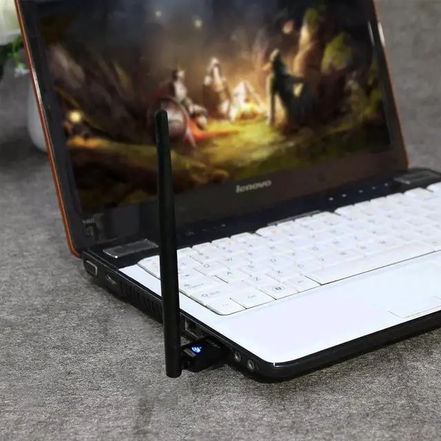 Alt view image 2 of 6 - WiFi USB Adapter 802.11n 150Mbps 2.4Ghz MT7601 Wireless USB Adapter 6dBi Antenna WiFi Receiver for PC Laptop