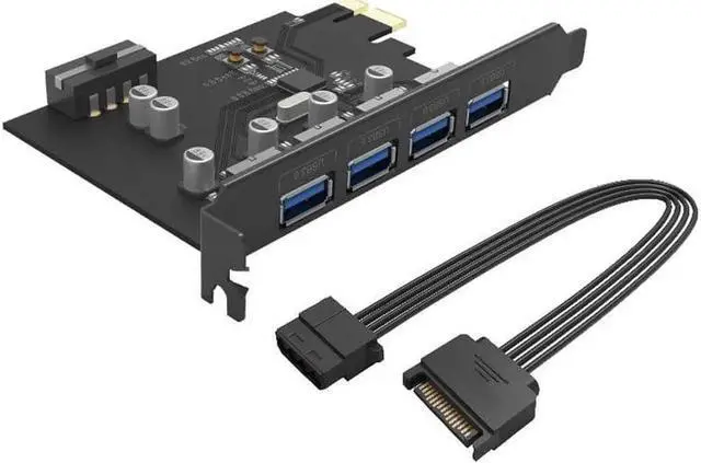 Alt view image 3 of 6 - PCIE to 4 Port USB 3.0 PCI-e Adapter PCI Express USB3.0 4 Port HUB 5.0Gbps 19Pin FL1100 chipset Support WIN10 WIN8 MAC OS