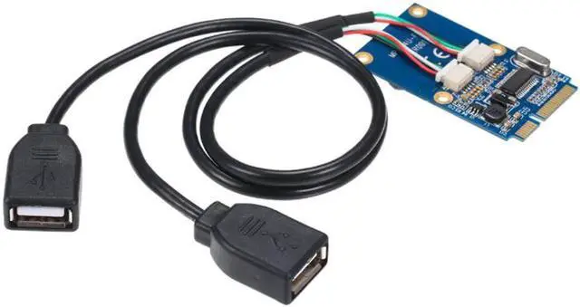 Main image of Mini PCI-E PCI Express to Dual USB Adapter mPCIe to 5 Pin 2 Port USB2.0 Converter for Full/half Height Mini Card/USB flash disk