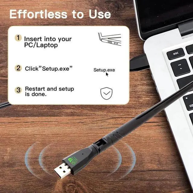 Alt view image 4 of 7 - 300Mbps WiFi6 USB Adapter 2.4Ghz Network Card Antenna Wifi6 USB Dongle 802.11ax Wireless WiFi Receiver For PC Laptop Driver Free