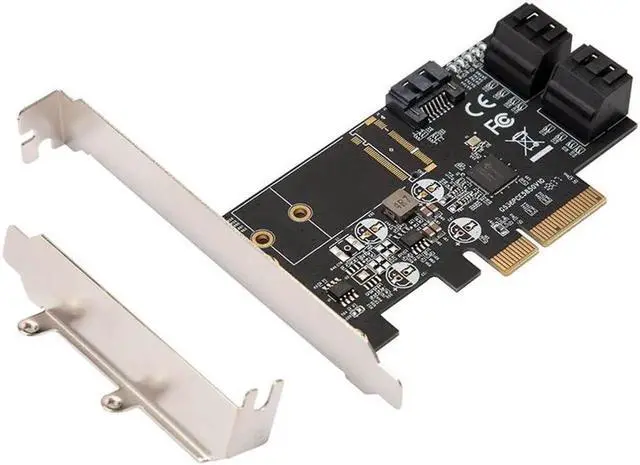 Alt view image 2 of 7 - PCIE to 5 Port SATA III 6g 5 ports controller card PCIe 3.0 x4 expansion card with Low Profile Bracket