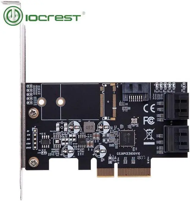 Alt view image 7 of 7 - PCIE to 5 Port SATA III 6g 5 ports controller card PCIe 3.0 x4 expansion card with Low Profile Bracket
