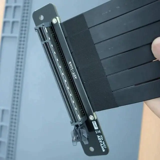 Alt view image 2 of 6 - PCI Express PCI-e3.0 16x Flexible Cable Card Extension Port Adapter Riser Card Graphics Cards Vertical Connector Cable L type