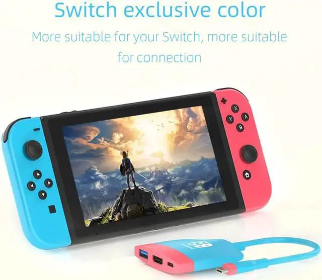 Alt view image 5 of 6 - Switch Dock TV Dock for Nintendo Switch Portable Docking Station USB C to 4K HDMI-compatible USB 3.0 PD for Macbook Pro