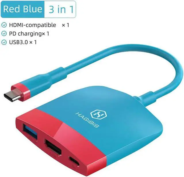 Alt view image 2 of 6 - Switch Dock TV Dock for Nintendo Switch Portable Docking Station USB C to 4K HDMI-compatible USB 3.0 PD for Macbook Pro