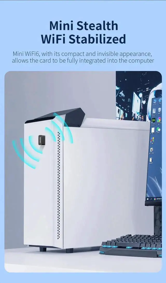 Alt view image 2 of 7 - AX300 WiFi6 Mini Adapter 2.4G 300Mbps Network Card 802.11ax USB WiFi6 Dongle Driver Free WPA3 for PC/Laptop Win 8/10/11