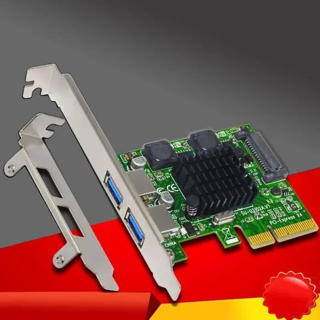 Alt view image 5 of 5 - 3.1 PCI Express Card 2-Ports Superspeed USB 3.1 10Gbps Raiser Adapter PCIE PCI-E 3.0 X4 ASMedia ASM3142 Chipset for Desktop