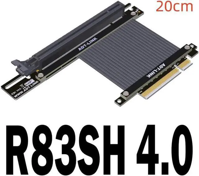 Main image of PCIe 4.0 Riser Cable 4.0 X8 X16 PCI Express Riser Extender Riser Cable for Vertical Mount