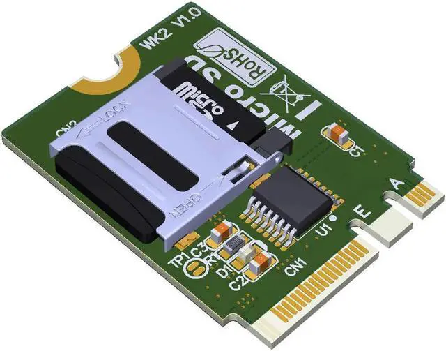 Alt view image 3 of 5 - M.2 NGFF key A.E To Micro sd sdhc sdxc TF card Reader T-Flash Card M.2 A+E Adapter